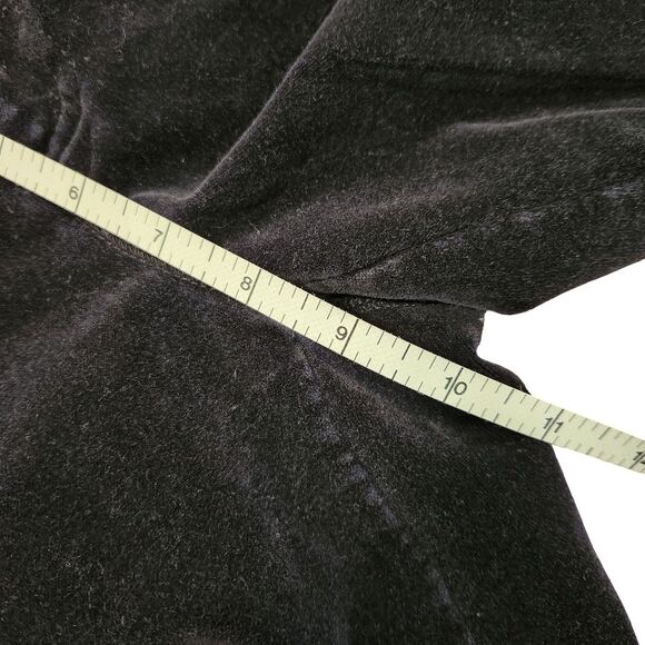 INC Petite Black Velvet Jeans Stretch Slim Fit Crystal Button Rivets Women's 6P - Picture 10 of 11